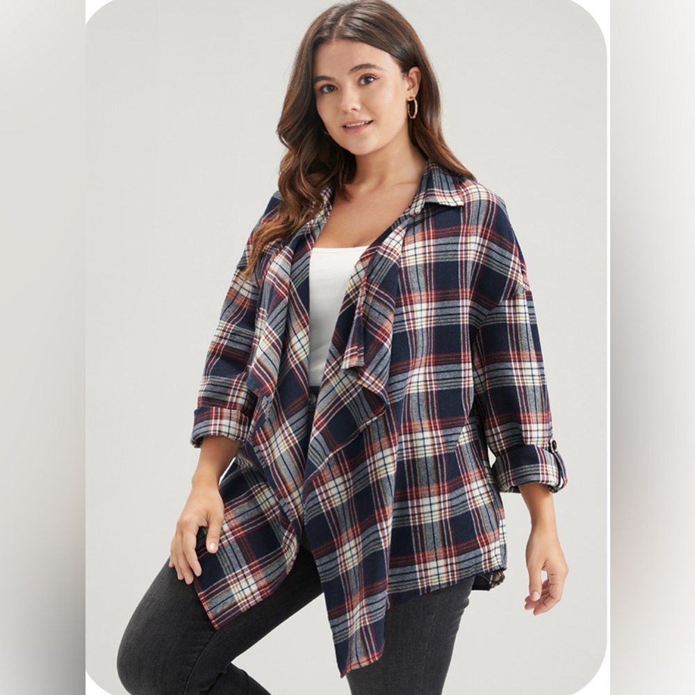 BloomChic Navy, Red & White Plaid Top